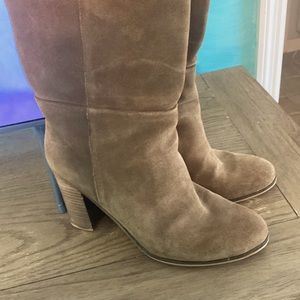 Dolce Vita tan suede knee high heeled boots